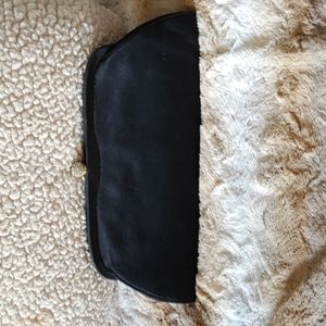Vintage Black Satin Clutch